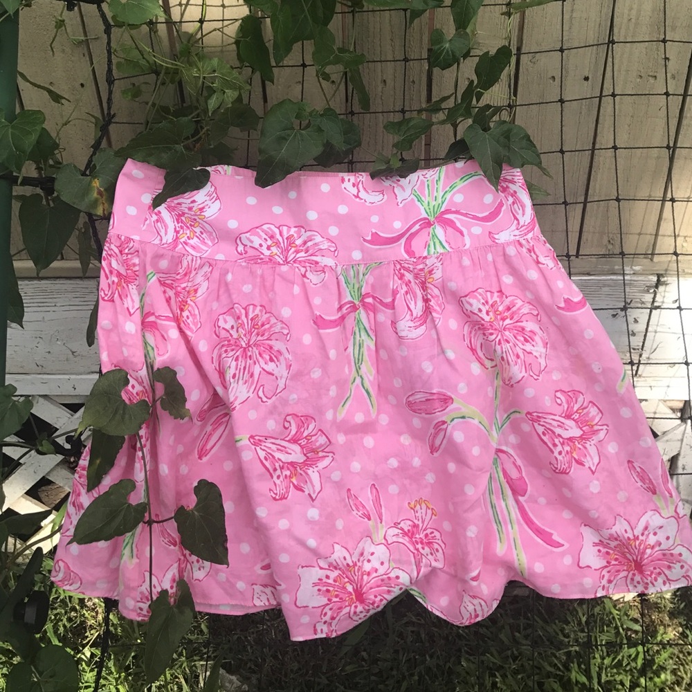 Lilly Pulitzer Floral Pink Skirt Girls Size 14 XL